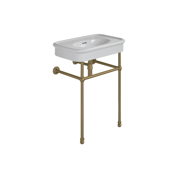 Rockwell 610mm Seattle Grey basin on basin stand. One or three tap holes.