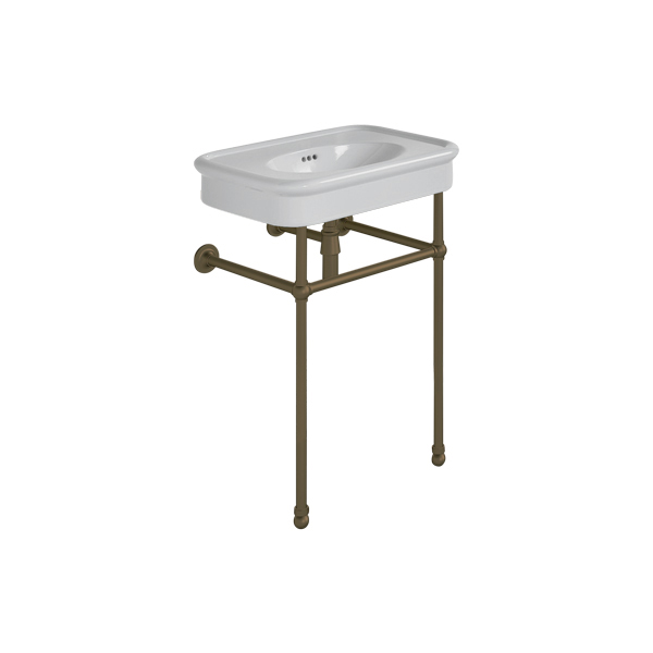 Rockwell 610mm Seattle Grey basin on basin stand. One or three tap holes.
