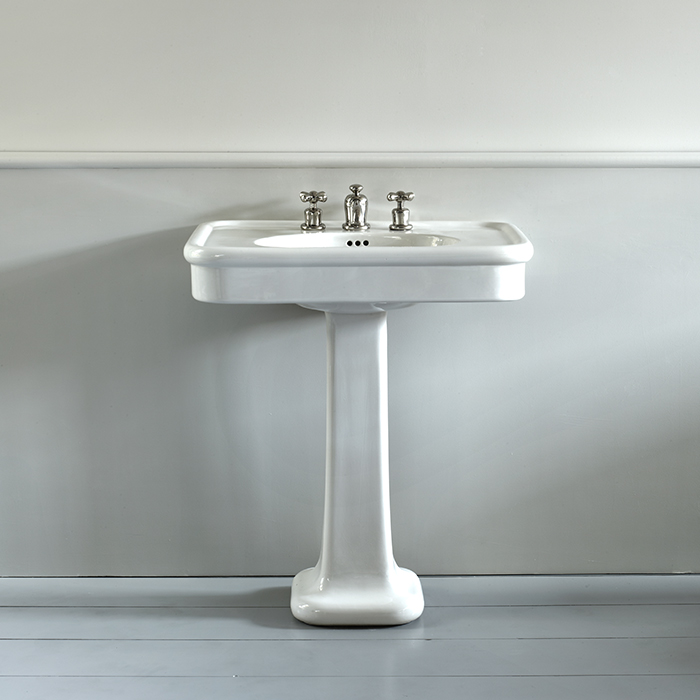 Rockwell 610mm basin in White on pedestal