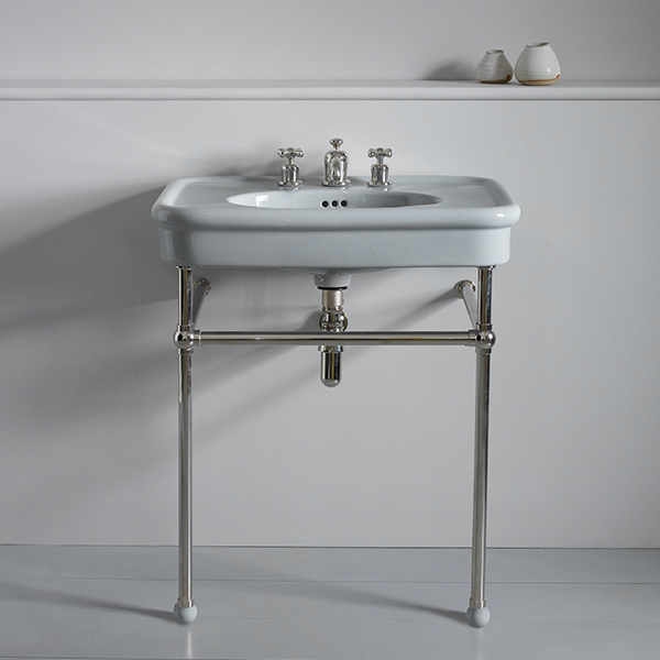 Rockwell 750mm Seattle Grey basin on basin stand. One or three tap holes