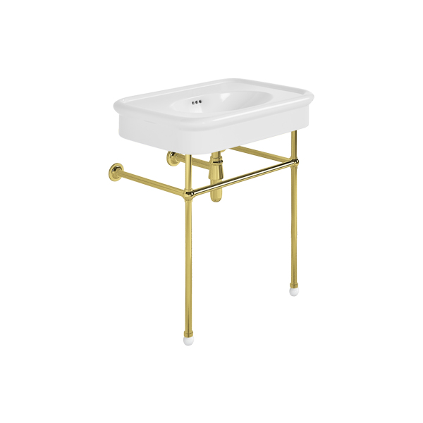 Rockwell 750mm White basin on basin stand. Zero, one or three tap holes