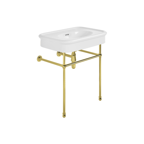 Rockwell 750mm White basin on basin stand. Zero, one or three tap holes