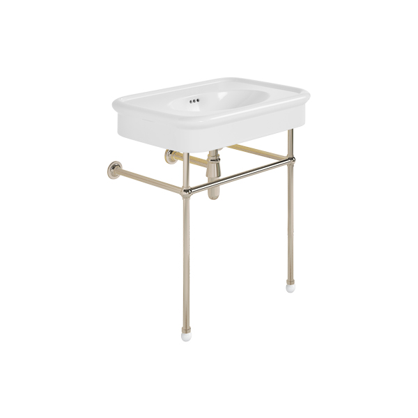 Rockwell 750mm White basin on basin stand. Zero, one or three tap holes