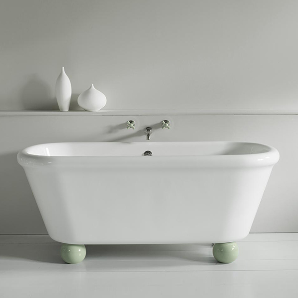 Rockwell bath in white with Willow Green feet 1700 x 800mm