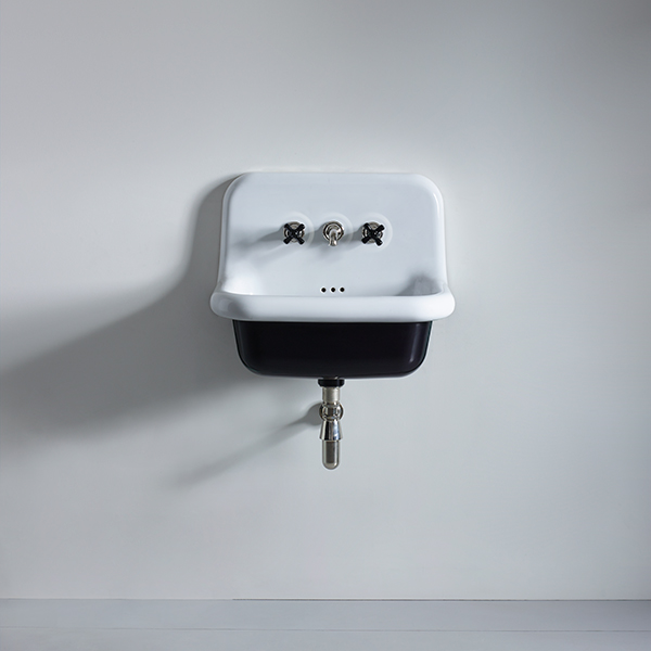 Rockwell medium wall hung basin 600mm in White or Black