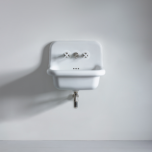 Rockwell medium wall hung basin 600mm in White or Black