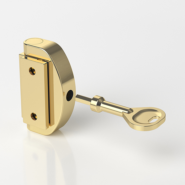 Solid brass casement window lock with key