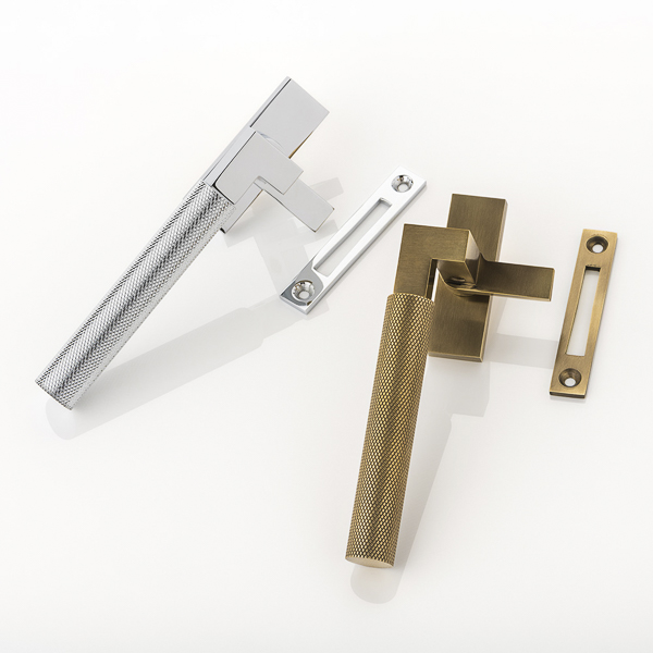Ashworth solid brass casement window set with diamond knurl