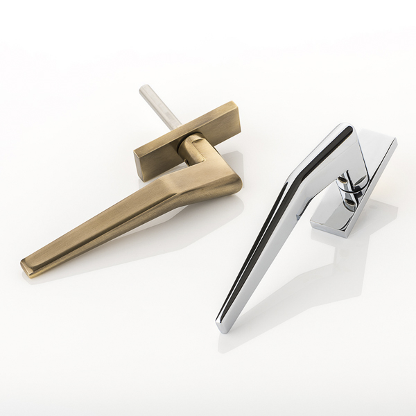 Wedge solid brass espagnolette window handle