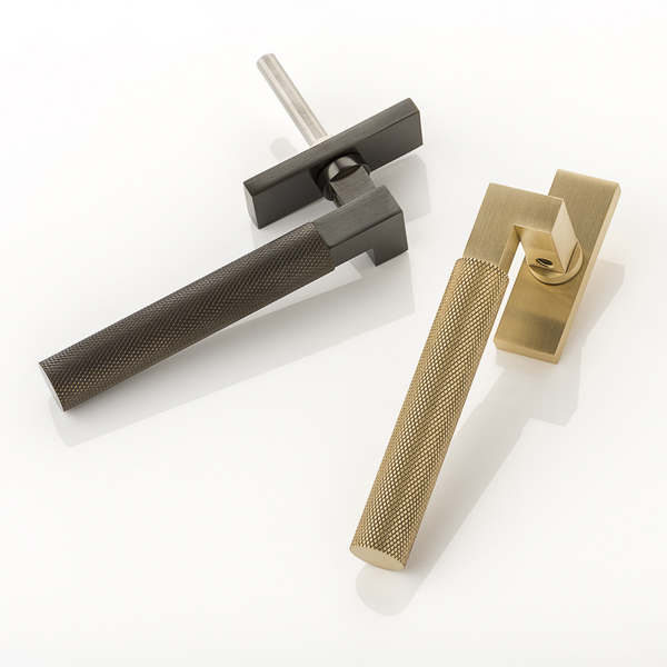Ashworth solid brass espagnolette window handle with diamond knurl