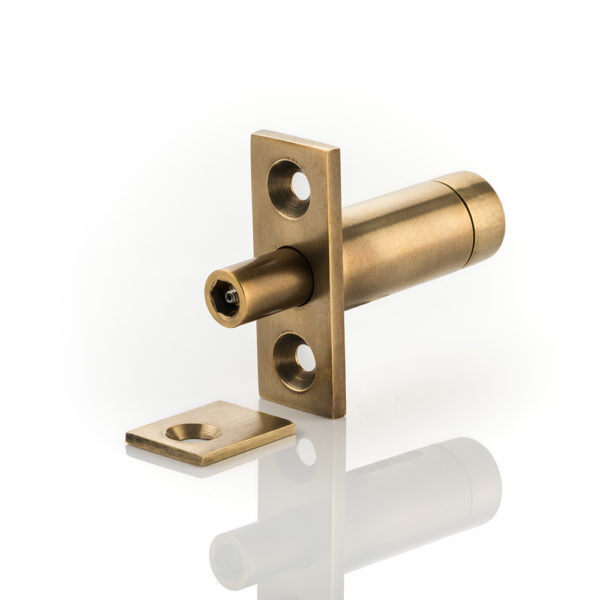 Solid brass lockable flush sash window stop