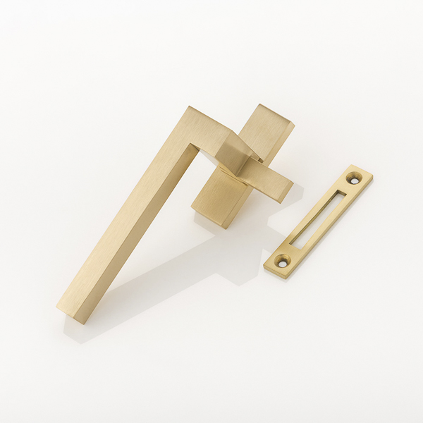 Cube solid brass casement window set