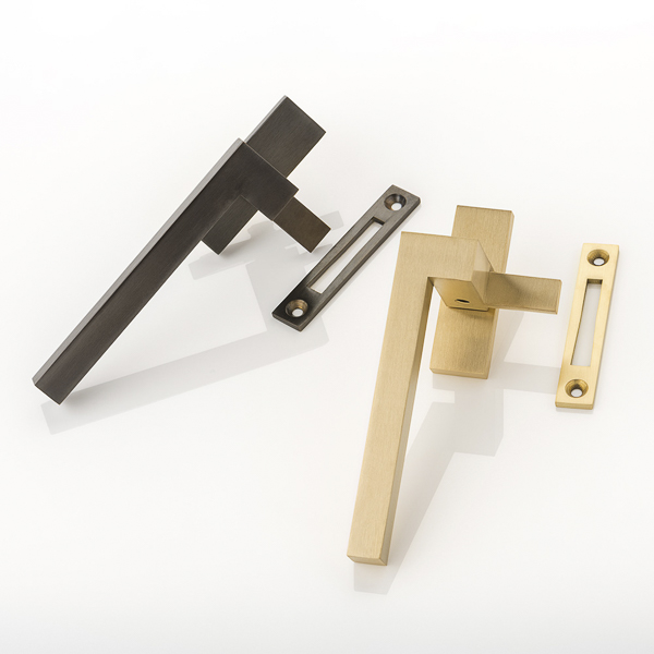 Cube solid brass casement window set