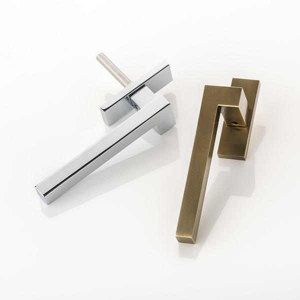Cube solid brass espagnolette window handle