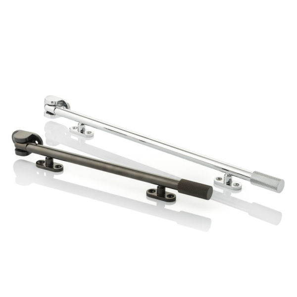 Casement window stay with diamond knurl